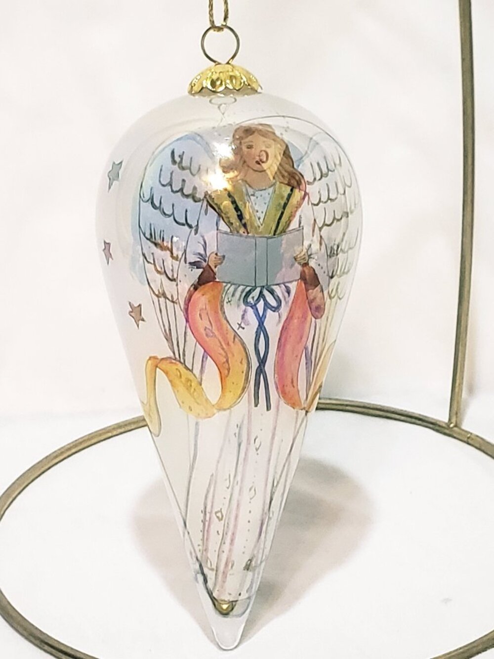 Li Bien Nativity Angel Singing 2002 Christmas Ornament 5" Hand Painted Jesus